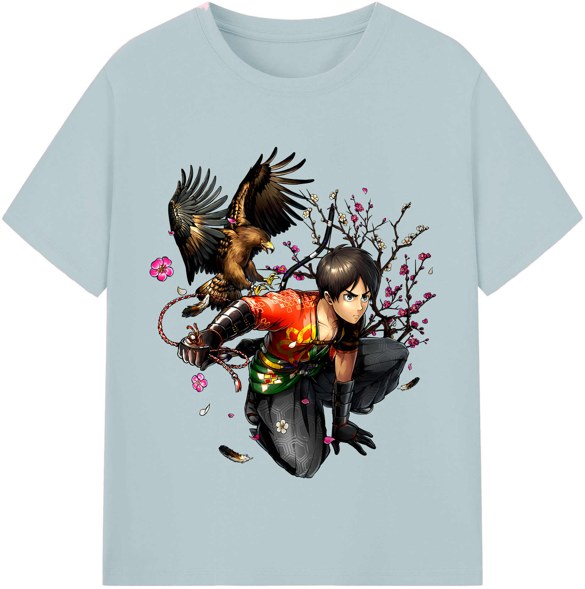 （画像用） 進撃の巨人 エレン･イェーガー Attack on Titan Eren Jäger 綿100％半袖Tシャツ（フロントプリント）